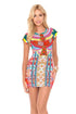 Luli Fama Chasing Waterfalls Short Sleeve Body-Con Dress